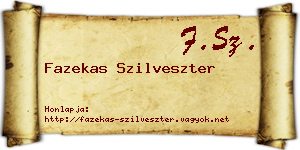 Fazekas Szilveszter névjegykártya
