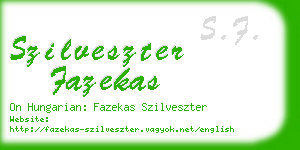 szilveszter fazekas business card